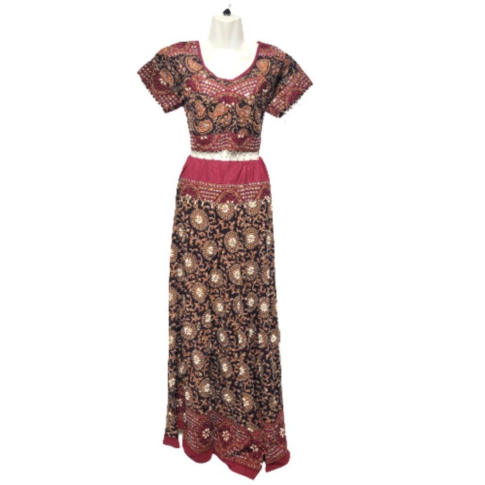 Black and Red Lehenga Indian Skirt Top Costume Party Indian Wedding Guest Dress
